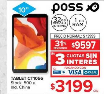 Carrefour Tablet Ct1056 Poss oferta