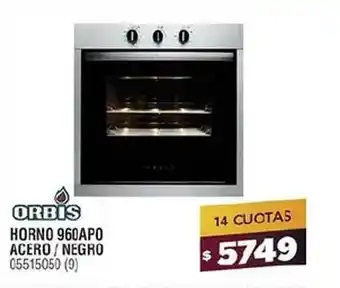 Orbis Horno 960apo Acero Negro
