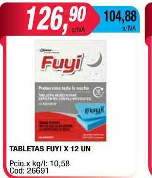 Maxiconsumo Tabletas Fuyi x 12un oferta