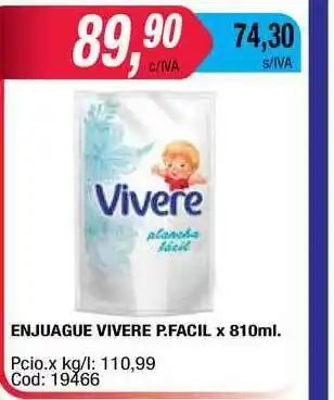 Maxiconsumo Enjuague Vivere P. Facil x 810ml oferta