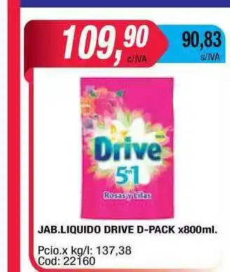 Maxiconsumo Jab. Liquido Drive D-pack x 800ml oferta