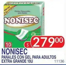 Masivos Nonisec Pañales Con Gel Para Adultos Extra Grande 10u oferta