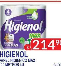 Masivos Higienol Papel Higienico Max 100 Metros 4u oferta