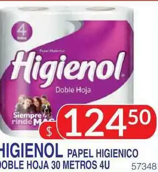 Masivos Higienol Papel Higienico Doble Hoja 30 Metros 4u oferta