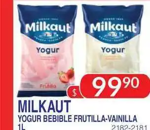 Masivos Milkaut Yogur Bebible Frutilla-vainilla 1l oferta