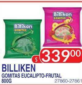 Masivos Billiken Gomitas Eucalipto-frutal 800g oferta
