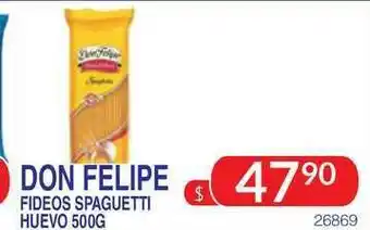 Masivos Don Felipe Fideos Spaguetti Huevo 500g oferta
