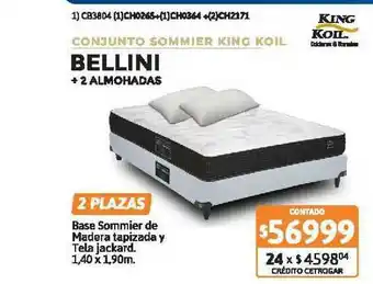 Cetrogar Bellini + 2 Almohadas King Koil oferta