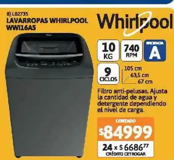 Cetrogar Lavarropas Whirlpool Ww16as oferta