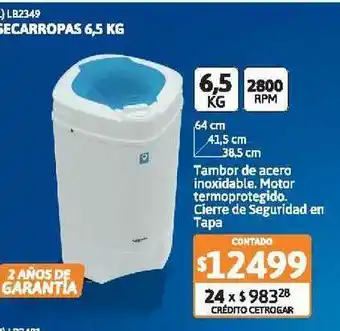 Cetrogar Secarropas 6.5kg oferta