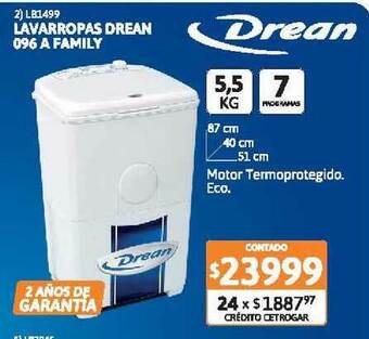 Cetrogar Lavarropas Drean 096 A Family oferta