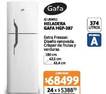 Cetrogar Heladera Gafa Hgf-387 oferta