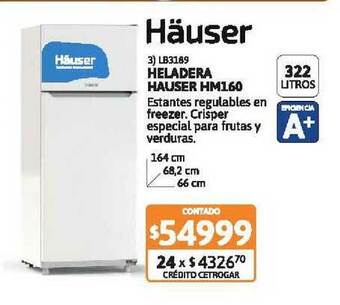Cetrogar Heladera Häuser Hm160 oferta