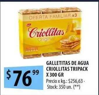 Punto Mayorista Galletitas De Agua Criollitas Tripack x 300gr oferta
