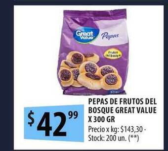 Punto Mayorista Pepas De Frutos Del Bosque Great Value x 300gr oferta