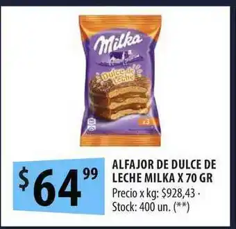 Punto Mayorista Alfajor De Dulce De Leche Milka x 70gr oferta
