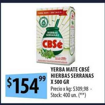 Punto Mayorista Yerba Mate Cbsé Hierbas Serranas x 500gr oferta