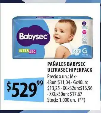 Punto Mayorista Pañales Babysec Utrasec Hiperpack oferta