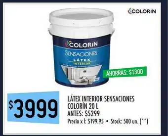 Punto Mayorista Látex Interior Sensaciones Colorín 20 L oferta