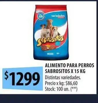 Punto Mayorista Alimento Para Perros Sabrositos x 15 kg oferta
