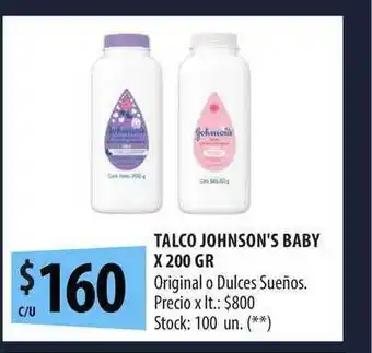 Punto Mayorista Talco Johnson's Baby X 200 Gr oferta