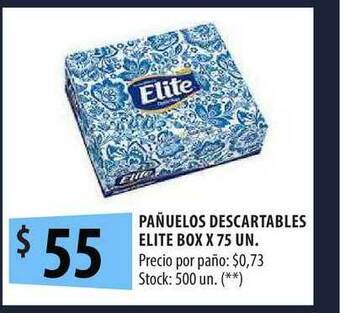 Punto Mayorista Pañuelos Descartables Elite Box x 75 un oferta