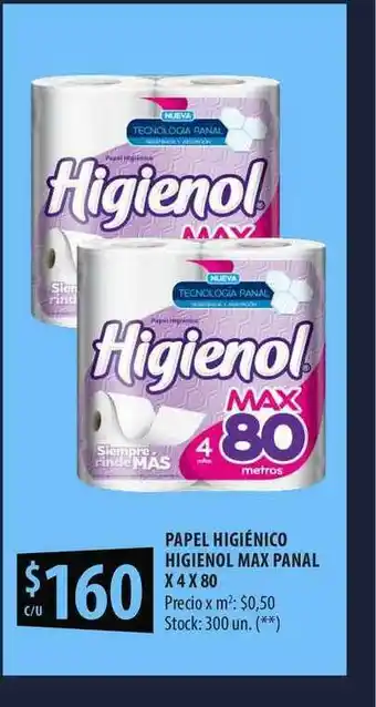 Punto Mayorista Papel Higiénico Higienol Max Panal x 4 x 80 oferta