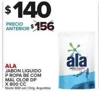 Carrefour Maxi Ala Jabon Liquido P Ropa Be Com Mal Olor Dp x 800 cc oferta