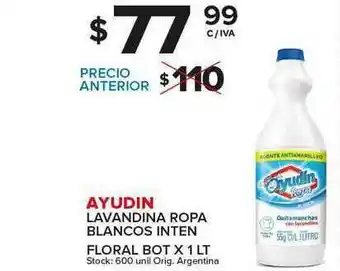 Carrefour Maxi Ayudin Lavandina Ropa Blancos Inten Floral Box x 1 lt oferta