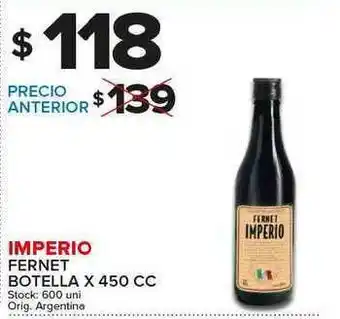 Carrefour Maxi Imperio Fernet x 450 cc oferta