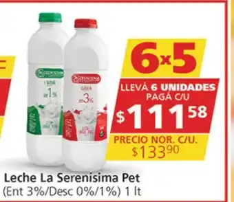 Supermercados Aiello Leche La Serenisima Pet 1 lt oferta