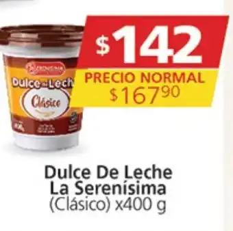 Supermercados Aiello La Serenísima Dulce De Leche (Clásico) x 400g oferta