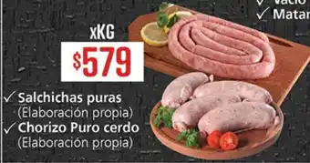 Supermercados Aiello Salchichas puras (Elaboracion propia) Chorizo Puro cerdo (Elaboracion propia) oferta