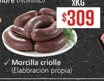 Morcilla criolla (Elaboración propia)