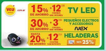 Supermercados Vea Vea TV Led Pequeños Electros Y Accesorios Nex Heladeras oferta