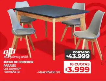 Naldo Lombardi Juego De Comedor Paraíso 602404/07 + 602405/06 (4) oferta