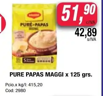 Maxiconsumo Maggi Pure Papas x 125 grs. oferta