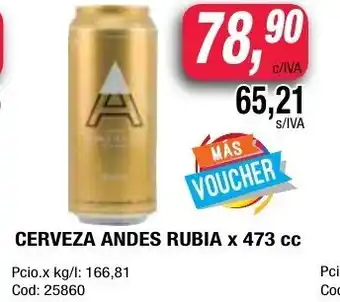 Maxiconsumo Andes Rubia Cerveza x 473 cc oferta