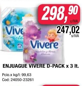 Maxiconsumo Vivere Enjuague D-Pack x 3 lt. oferta