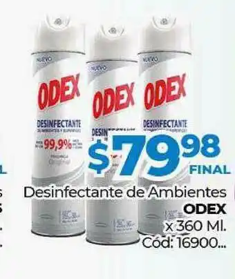 Diarco Odex Desinfectante De Ambientes x 360ml oferta