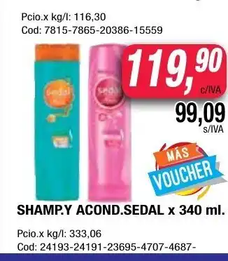 Maxiconsumo Sedal Shamp. y Acond. x 340 ml. oferta