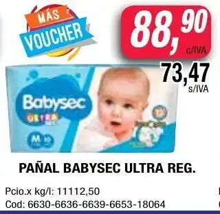Maxiconsumo Babysec Ultra Reg. Pañal oferta