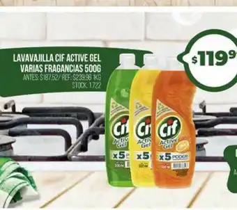 Supermercados Todo Lavavajilla Cif Active Gel Varias Fragancias oferta