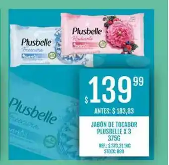Supermercados Todo Jabón De Tocador Plusbelle 3 x 375 gr oferta