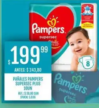 Supermercados Todo Pañales Pampers Supersec Plus 10un oferta
