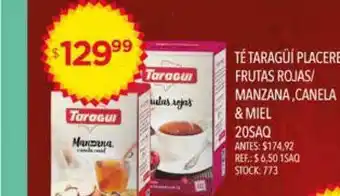 Supermercados Todo Té Taragüí Placere Frutas Rojas Manzana Canela & Miel oferta