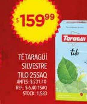 Supermercados Todo Té Taragüí Silvestre Tilo 25saq oferta