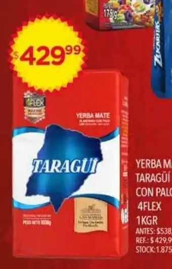 Supermercados Todo Yerba Mate Taragüí Con Palo 4flex 1kg oferta