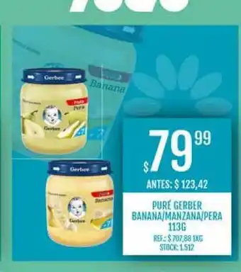 Puré Gerber Banana Manzana Pera 113g