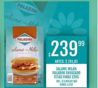 Supermercados Todo Salame Milán Paladini Envasado Fetas Finas 120g oferta